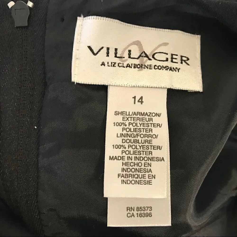 NWT Black Villager Size 14 Beautiful Shift Dress!